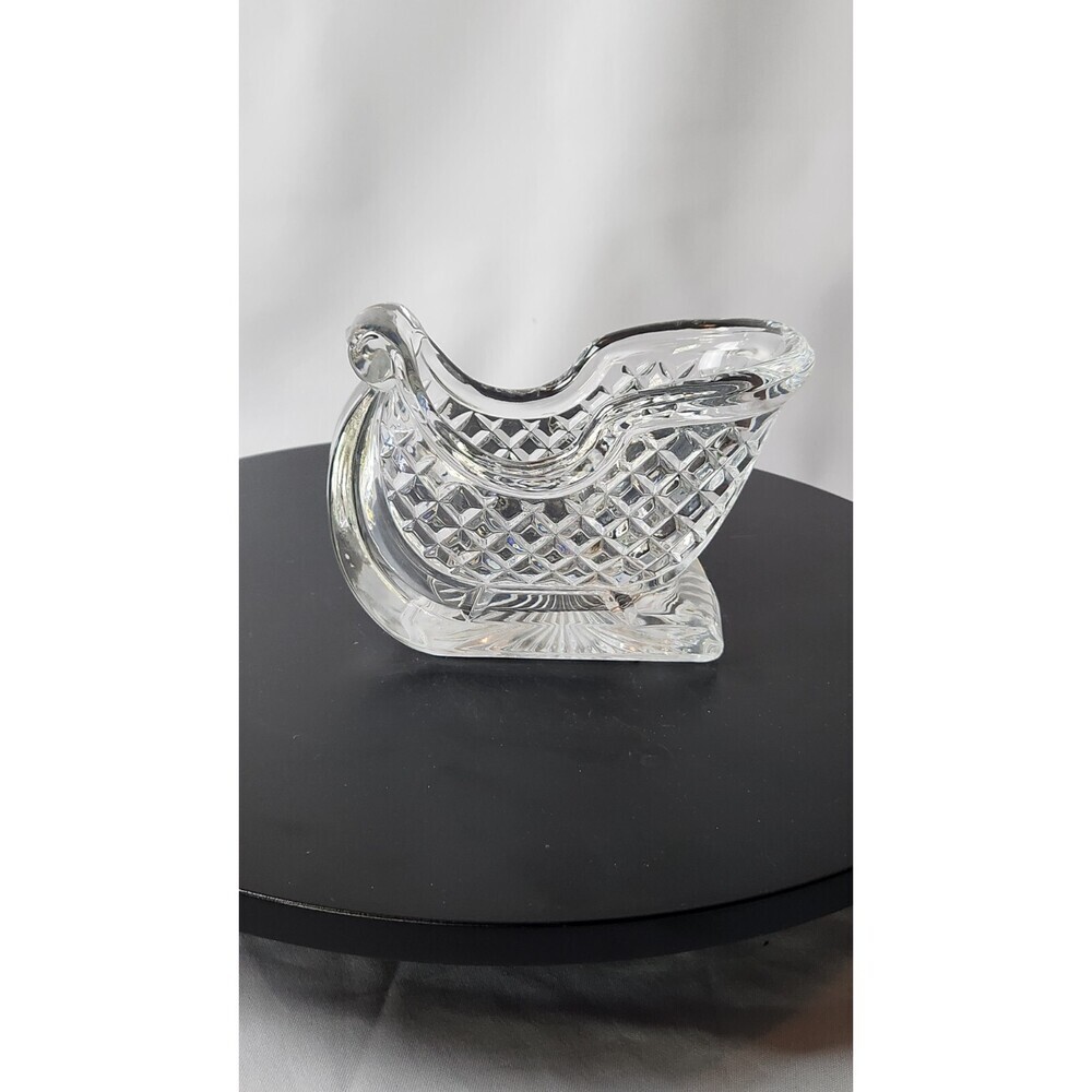 1996 VTG International Silver Co 24% Lead Crystal Christmas Sled Exc. Used Cond! - Picture 2 of 6
